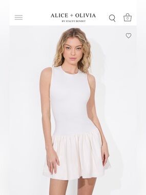 Alice + Olivia Ella drop waist vegan leather skirt mini dress NWT sz 10 $395.00
